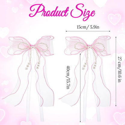 Bowknot Curtain Tiebacks, 2Pcs Pink Lace Bow Butterfly Tieback