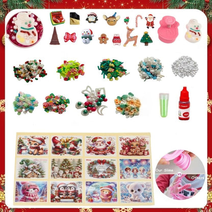 Advent Calendar 2025 Slime-Christmas Countdown Calendar - 24 Days of Surprises with DIY Slime Kit - Funny Christmas Slime Gifts Toy for Kids 4 5 6 7 8 9 10 11 12 Year Old Toddlers Girls Tweens