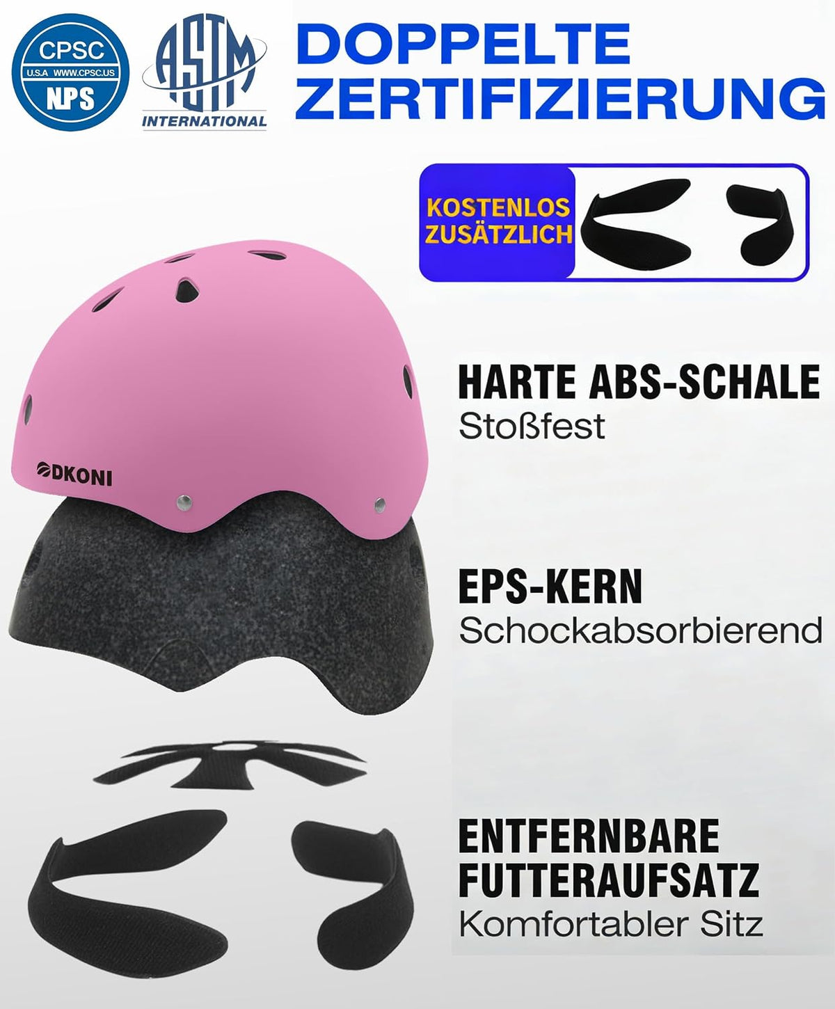 Kids Bike Helmet, Adjustable and Multi-Sport, from Toddler to Youth, 3 Sizes