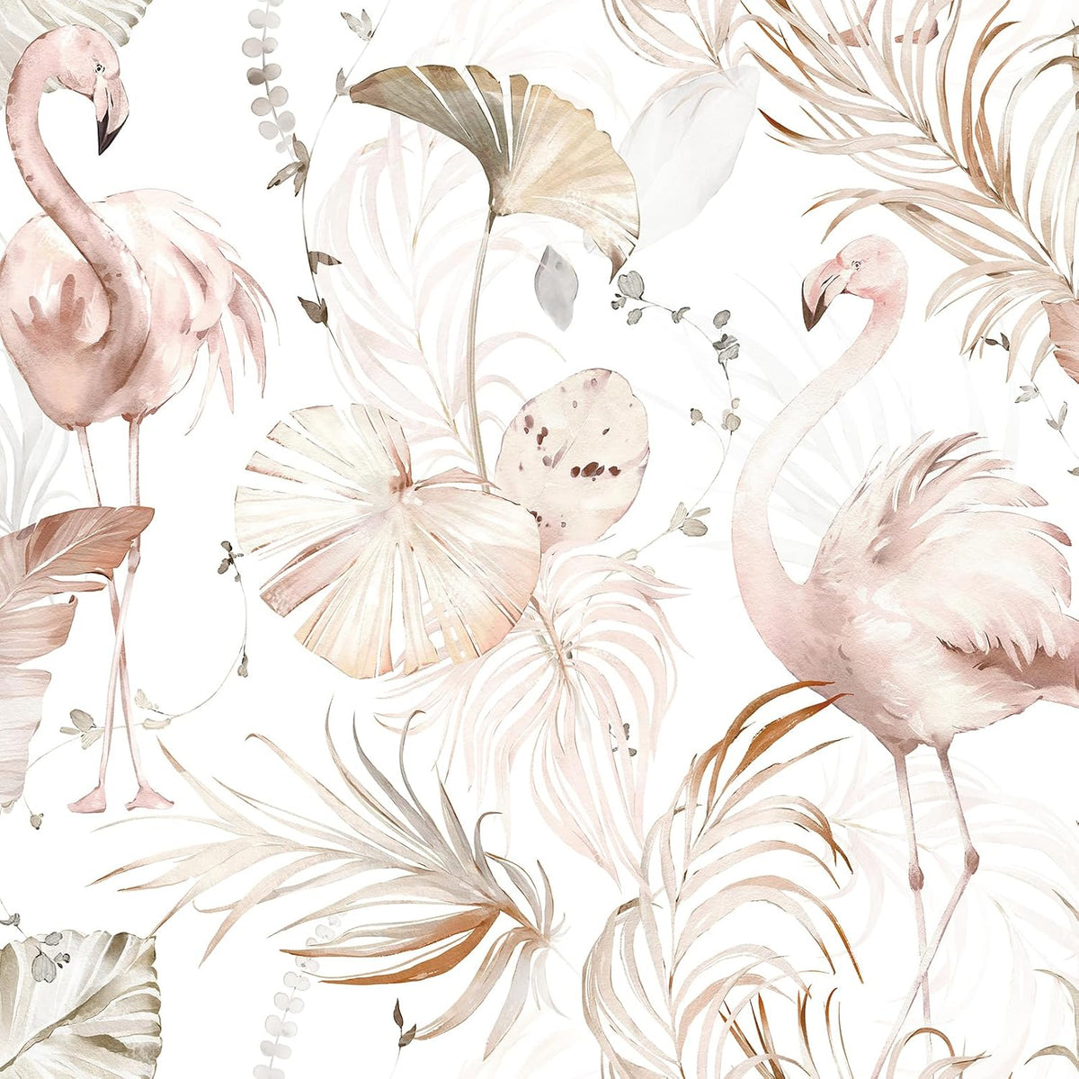 Tropical Beach Wallpaper Peel and Stick Light Pink and Green Wallpaper Flamingo Tropical Banana Palm Leaf Pink Contact Paper Removable Girly Cute Wallpapers Girls Room Nursery 17.5x78.8