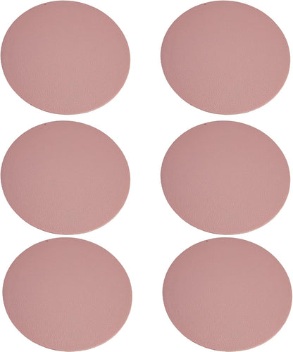 6PCS 4 Inch Round Coasters for Drinks, Non-Slip Table Protectors with Waterproof Surface for Hot & Cold Beverages (Pink)