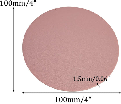 6PCS 4 Inch Round Coasters for Drinks, Non-Slip Table Protectors with Waterproof Surface for Hot & Cold Beverages (Pink)