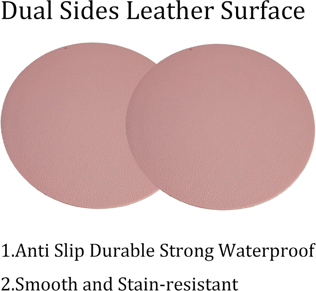 6PCS 4 Inch Round Coasters for Drinks, Non-Slip Table Protectors with Waterproof Surface for Hot & Cold Beverages (Pink)