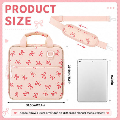 Zipper Binder Folder Keeper with Strap 2", 3 Ring, Pink, Bow