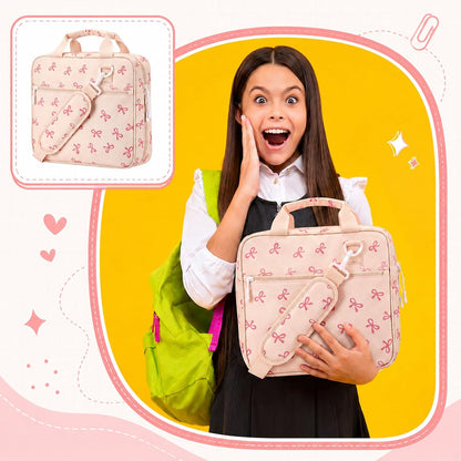 Zipper Binder Folder Keeper with Strap 2", 3 Ring, Pink, Bow