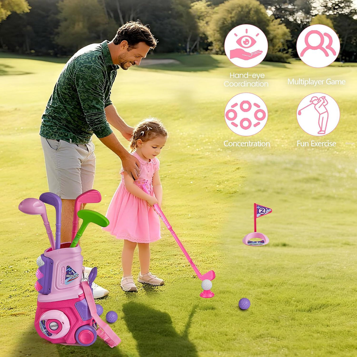 22 Pcs Toddler Golf Clubs Set, Kids Golf Toys, Birthday Gift Boys Girls