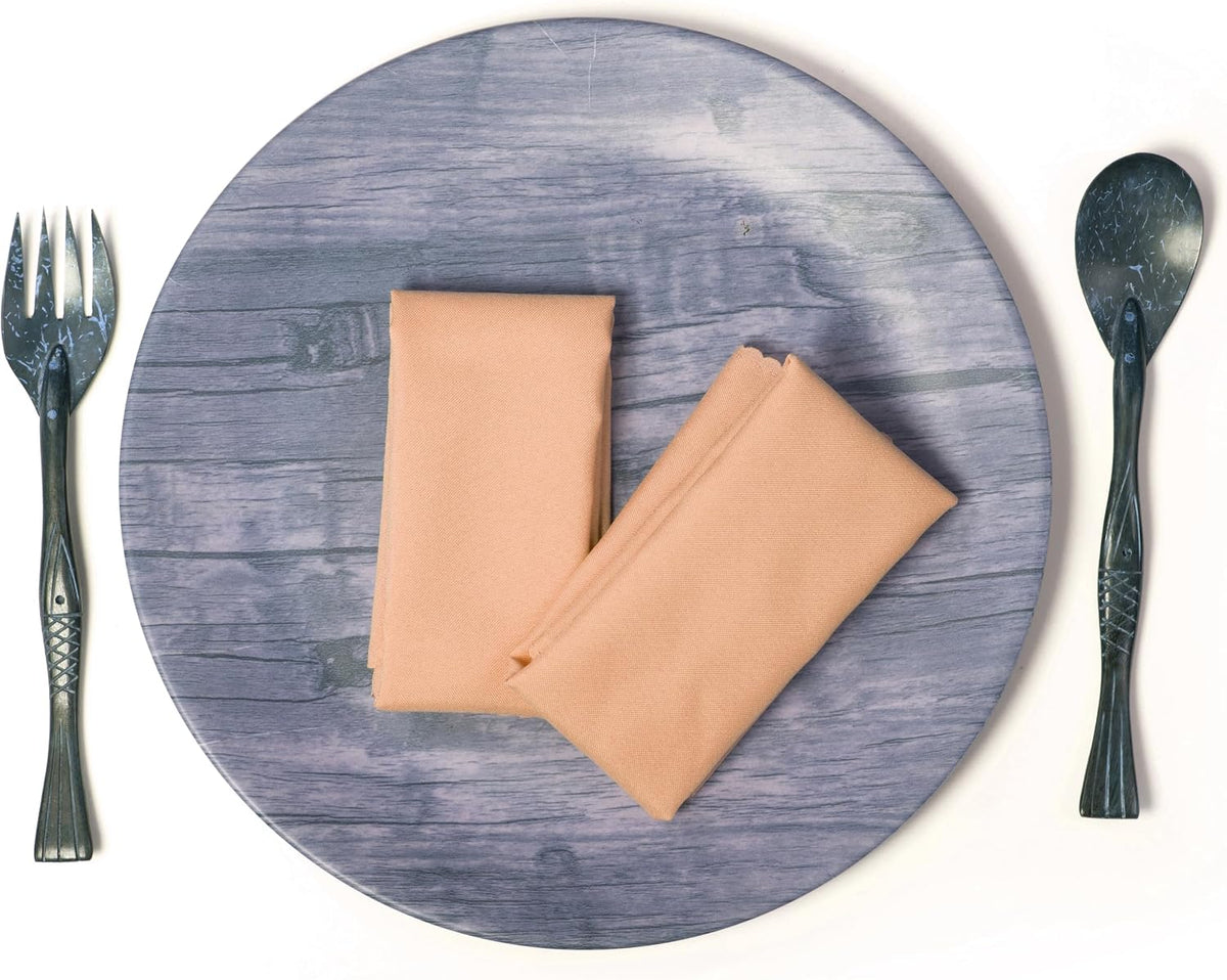Pack of 50 PCS Cloth Napkins 17x17 inch Washable Polyester Dinner Napkins Soft Table Napkins for Wedding Party Dining Banquet Bistro Decoration - Peach