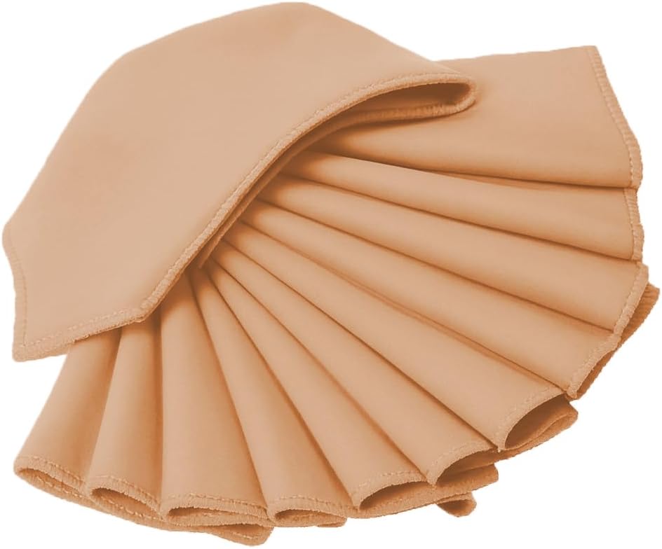Pack of 50 PCS Cloth Napkins 17x17 inch Washable Polyester Dinner Napkins Soft Table Napkins for Wedding Party Dining Banquet Bistro Decoration - Peach