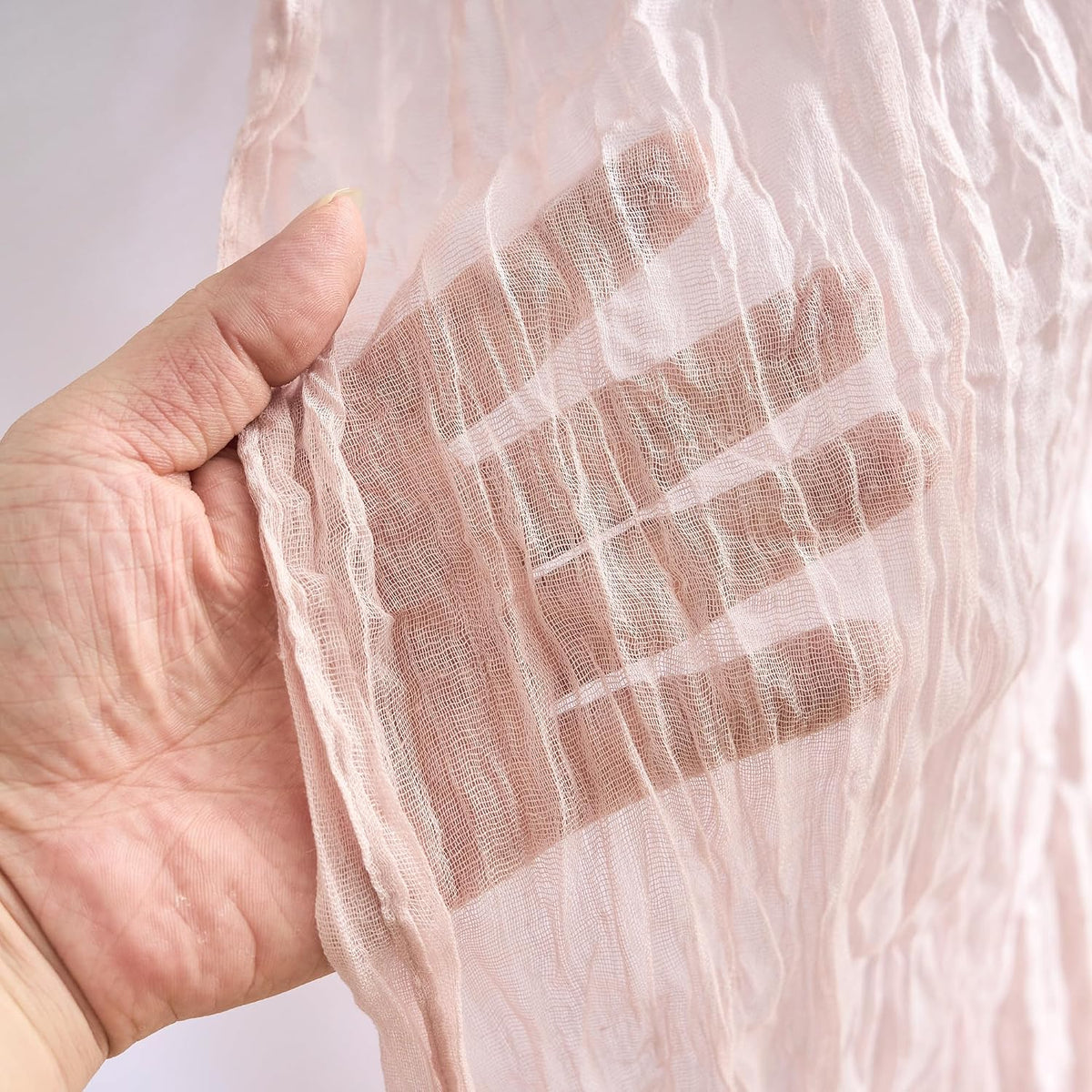 6Pcs Cheesecloth Table Runner 10FT 21.6 x 120 Inch Boho Rustic Gauze Table Runners for Wedding Birthday Baby Shower Summer Garden Party Home Decor(Dusty Pink)