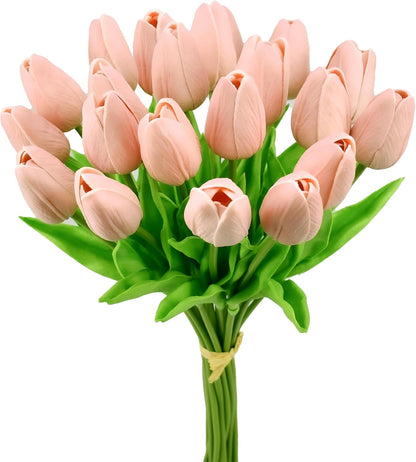 20pcs Artificial Dusty Pink Tulips