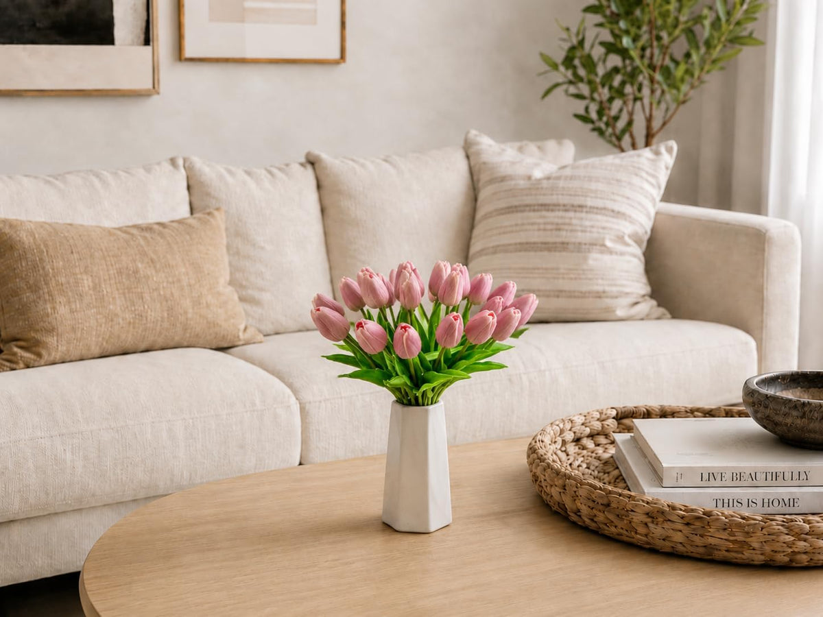 20pcs Artificial Dusty Pink Tulips