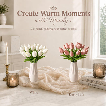 20pcs Artificial Dusty Pink Tulips