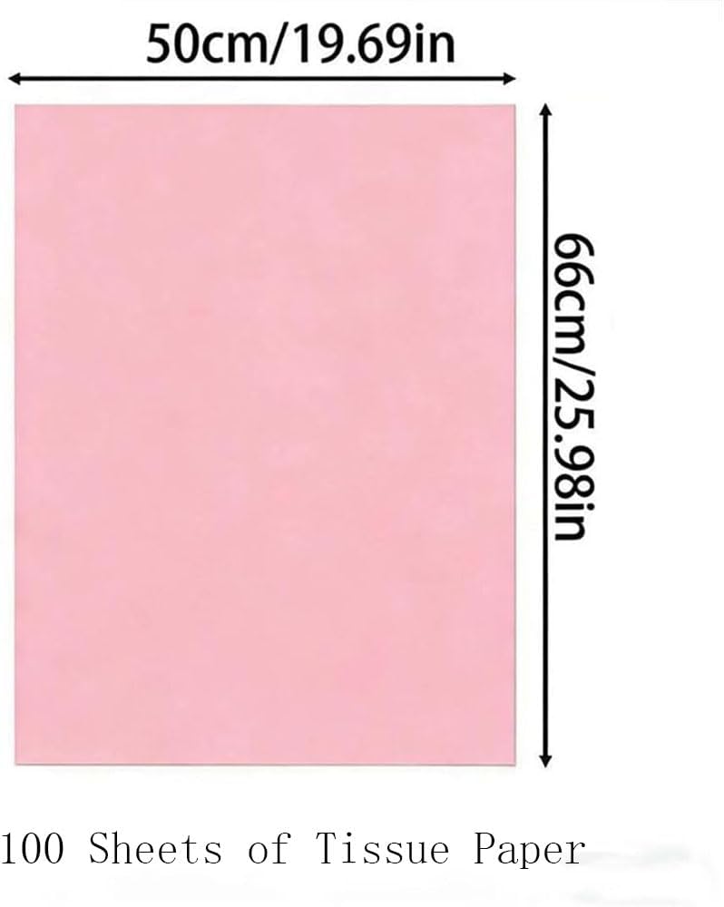 Pink Large Tissue Paper Bulk for Gift Bags, 100 Sheets, 20x26 Inches, Gift Wrapping Packaging Floral Filler for Birthday Wedding Crafts (Pink)