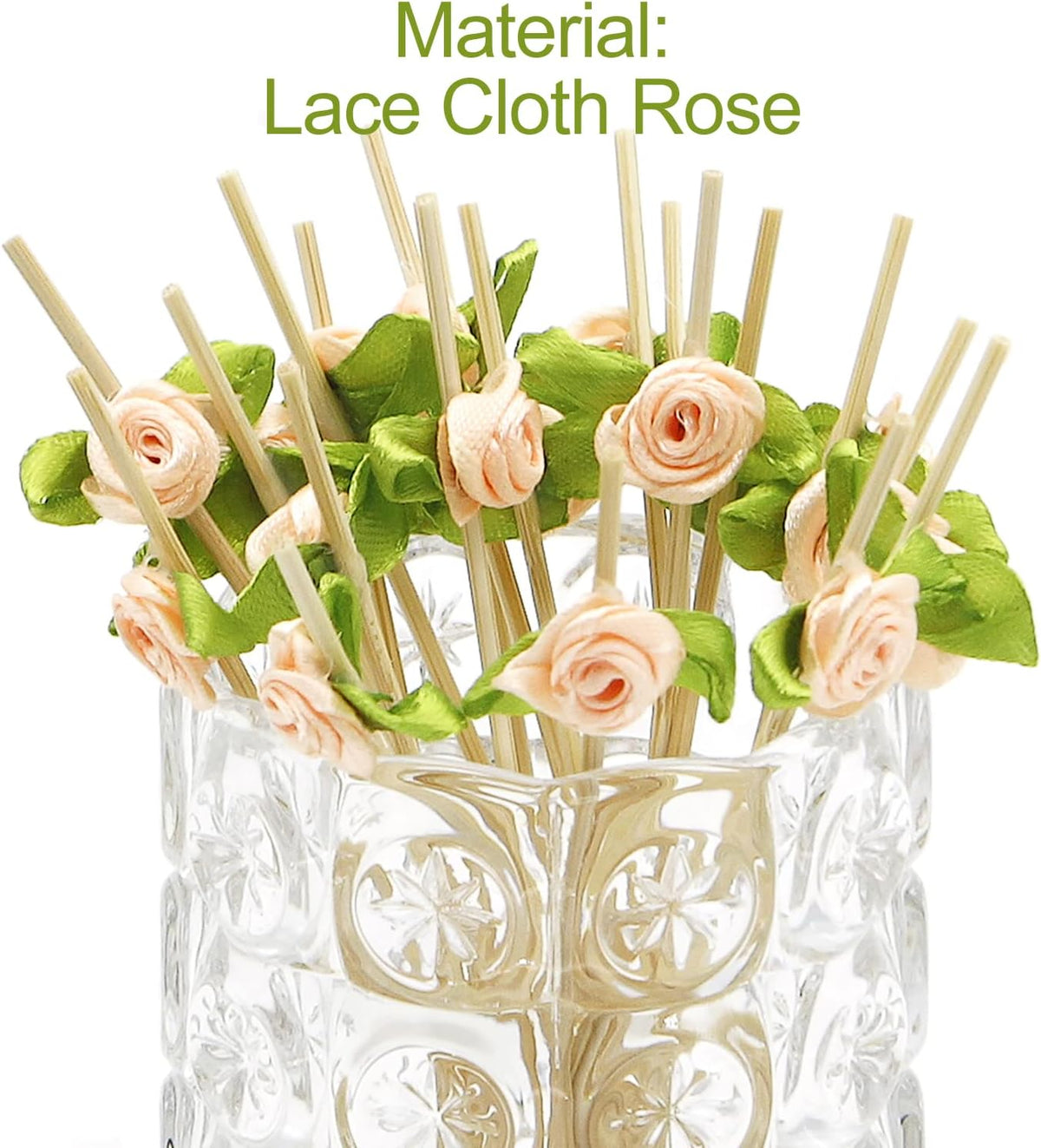 Pink Rose Flower Bamboo Cocktail Picks, Decorative Toothpicks