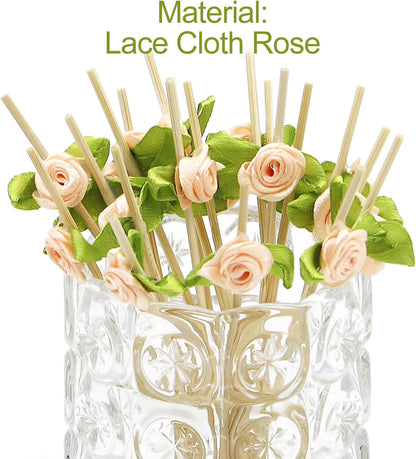 Pink Rose Flower Bamboo Cocktail Picks, Decorative Toothpicks
