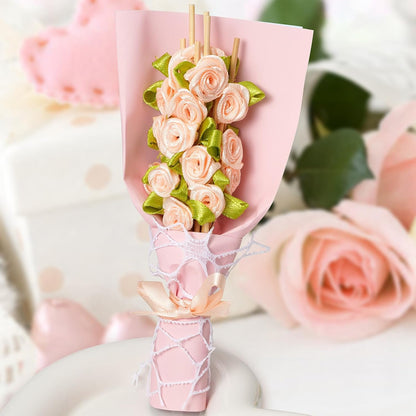 Pink Rose Flower Bamboo Cocktail Picks, Decorative Toothpicks