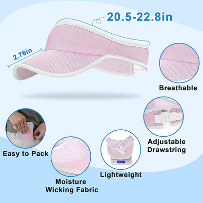 Sports Sun Visor Hat for Women Men, Lightweight Quick-Dry Sun Hat
