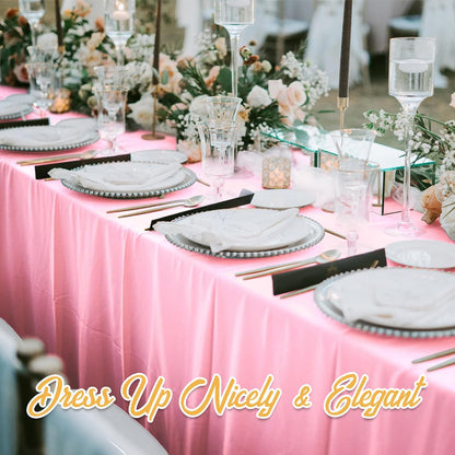 6 Pack Pink Tablecloths 60x102 Inch for 6ft Rectangle Tables