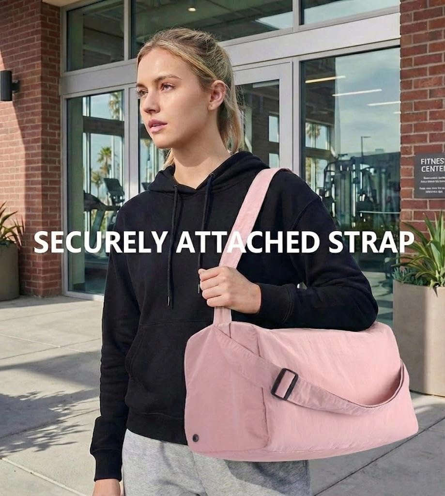 Small Gym Bag for Women with Shoes Compartment, Stylish Duffle Travel Bag for Plane, Lightweight Duffle Bag for Women & Men, Sport Gym Tote Bag with Wet Pocket for Yoga, Pilates, Swimming