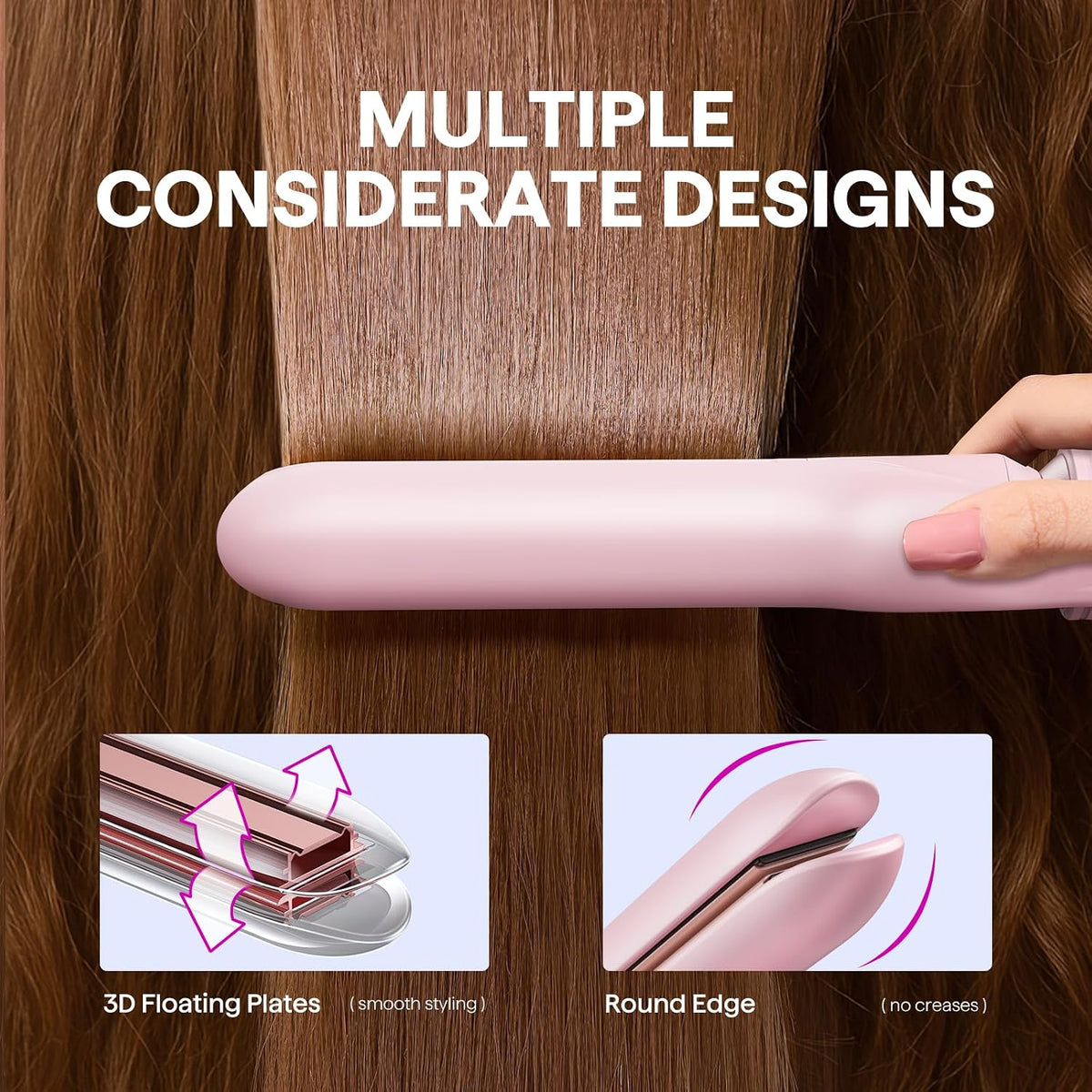 Wavytalk 3 in 1 Curling Wand Set with Heated Round Brush,Versatile Styling