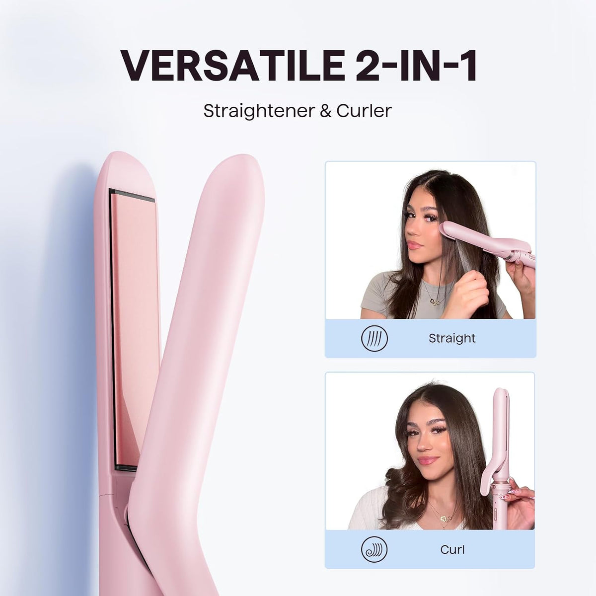 Wavytalk 3 in 1 Curling Wand Set with Heated Round Brush,Versatile Styling