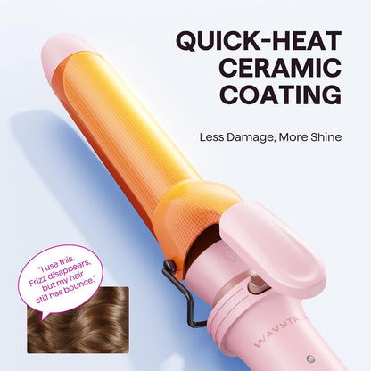 Wavytalk 3 in 1 Curling Wand Set with Heated Round Brush,Versatile Styling