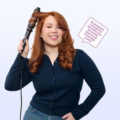 Wavytalk 3 in 1 Curling Wand Set with Heated Round Brush,Versatile Styling