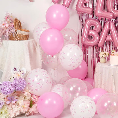 Pink Baby Shower Decorations with Welcome Baby Foil Balloon Banner