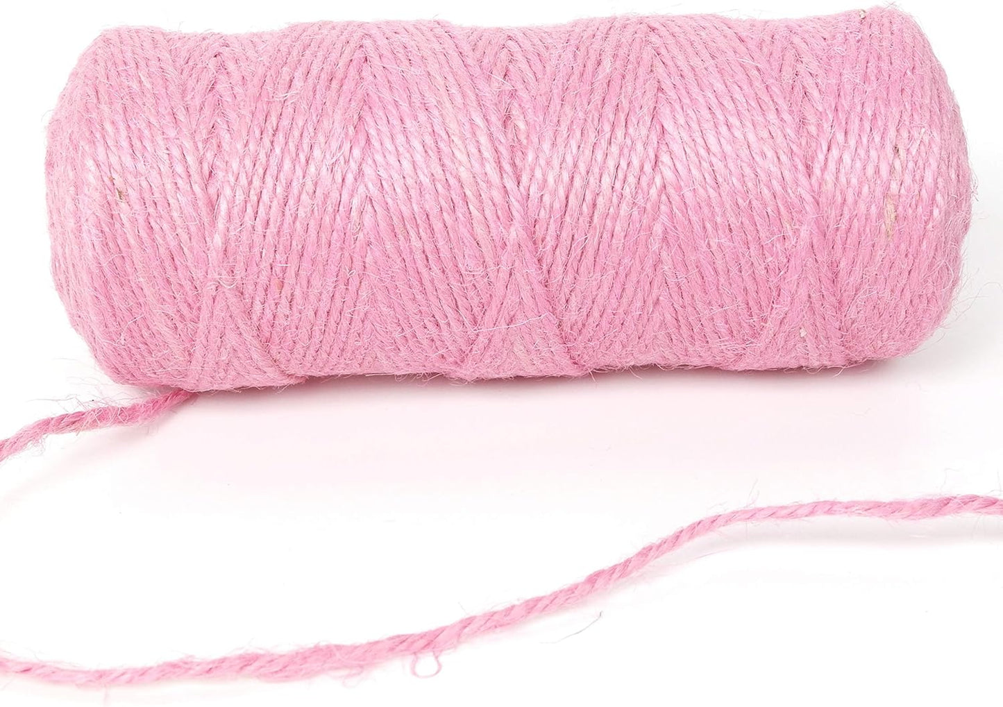 300 Feet Natural Jute Light Pink Twine String for Crafts Gift Christmas Decoration Durable String for Gardening Applications(Pink)