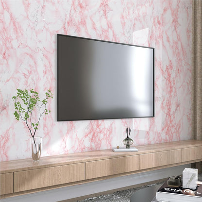 Marble Contact Paper Pink White Marble Peel and Stick Countertop Contact Paper for Countertops Waterproof White and Pink Wallpaper for Walls Bathroom Kitchen Counter Top Cabinet 15.8"x80"
