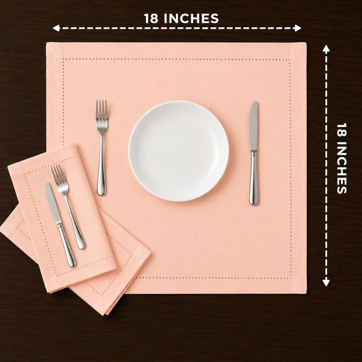 Cotton Cloth Napkins, 18x18 in, 12-Pack, Petal Peach