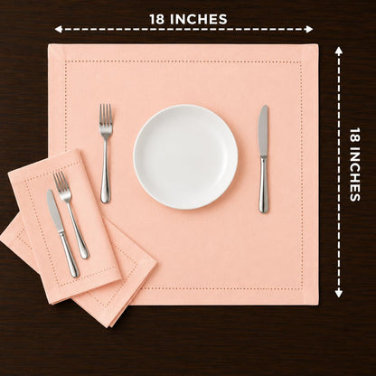 Cotton Cloth Napkins, 18x18 in, 12-Pack, Petal Peach