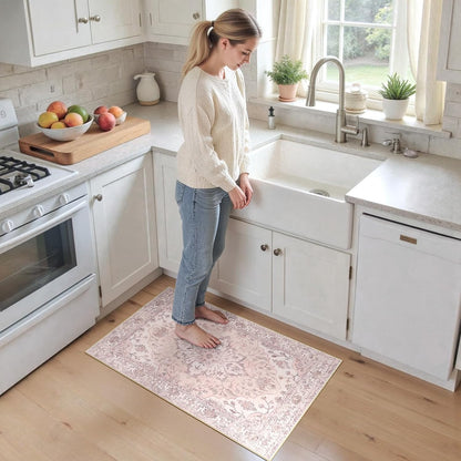 Washable Area Rug, Small 2'x3', Pink