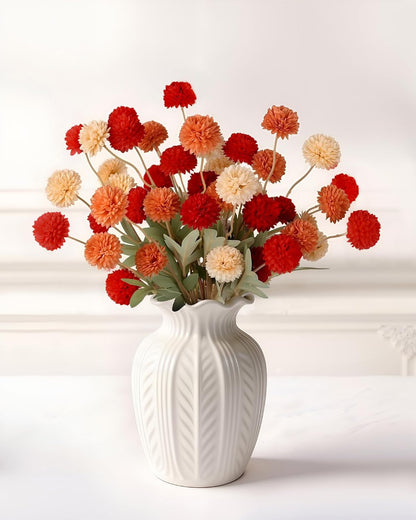 Faux Silk Mums Artificial Flowers, 8Pcs Fall Fake Kiku Small Mini Chrysanthemum Pom Pom Stems for DIY Bouquets Centerpieces Vase Autumn Home Decorations Floral Arrangement