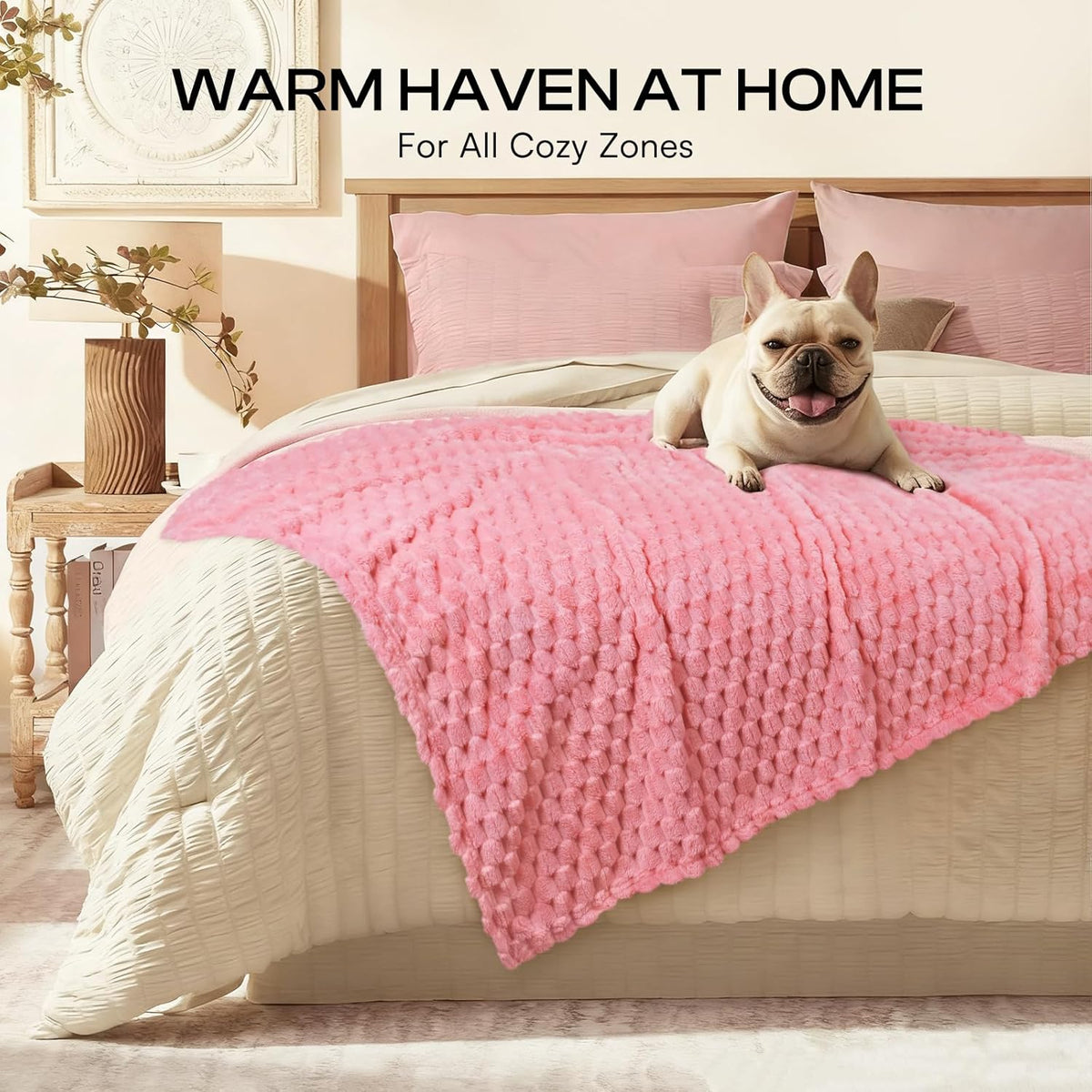 Fleece Dog Blanket, Cozy Washable Sofa Protector for Pets Puppy