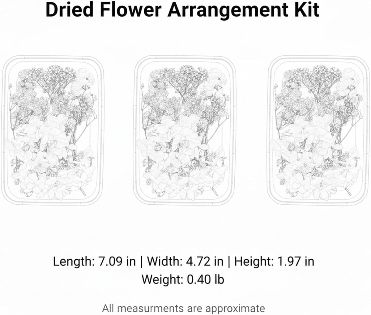 DIY Dried Flower Arrangement Kit in Rustic Wooden Box - Pink Botanical Home Decor Craft Set