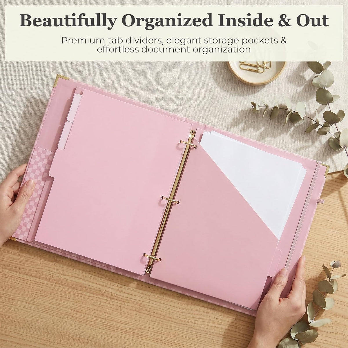 Aesthetic Clipboard Binder with Dividers - 3 Ring Organizer for Work