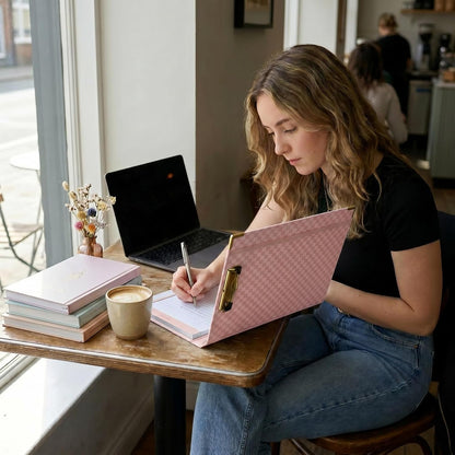 Aesthetic Clipboard Binder with Dividers - 3 Ring Organizer for Work