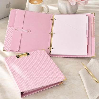 Aesthetic Clipboard Binder with Dividers - 3 Ring Organizer for Work