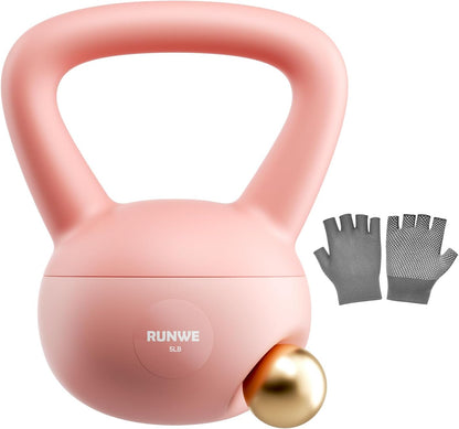 Soft Kettlebell 5lb 10lb 15lb 20lb 25lb, Sand Filled Quiet Floor-Friendly Kettlebell, Anti-Slip Home Gym Fitness Equipment for Apartment Postpartum Recovery, Safety for Women Men & Beginner