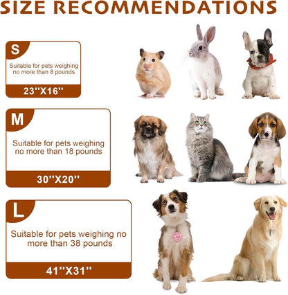 1 Pack 3 Blankets Fluffy Premium Fleece Soft Pet Blanket Flannel Throw for Cat Dog Puppy (Small 23x16'', Paw-White/Pink/Brown)