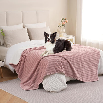 Waterproof Blanket for Pet Bed Couch Sofa Car, 50"x60", Dusty Pink
