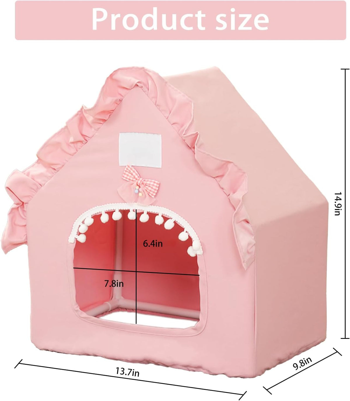 Bunny Tent Guinea Pig House, Machine Washable Guinea Pig Hide Tent Houses & Habitats, Small Animal Bed Hideout Sleeping Bed for Chinchilla Hamster Rat with Cushion（Pink）