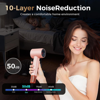 Infrared Hair Dryer for Women & Men, 160000 RPM Low Noise Blow Dryer, Professional Negative Ions Frizz Control & No Heat Damage, Brushless Motor Fast Drying for Home Travel Salon