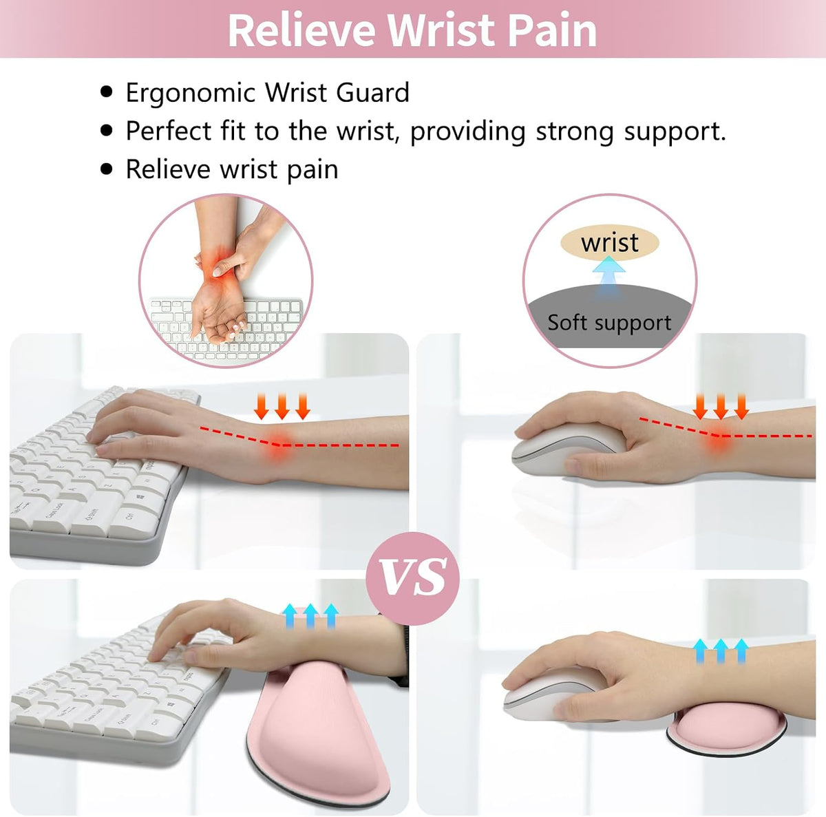 Pink Leather Desk Pad and Keyboard Wrist Rest, 31.5"x15.7"