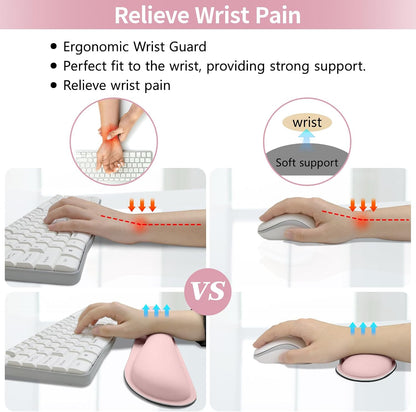 Pink Leather Desk Pad and Keyboard Wrist Rest, 31.5"x15.7"