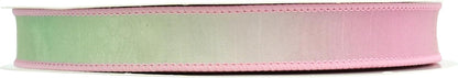 1" Pink Green Dupioni Ribbon 25 Yards Pastel Pink to Mint Green Ombre Ribbons for Crafts, Wreaths, Gift Wrapping, Bow Making, Weddings, Floral Bouquets, Perfect for Candyland, Easter & Spring