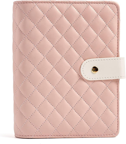 Faux Leather Travel Jewelry Case Organizer with 5 Detachable Pages - Pink
