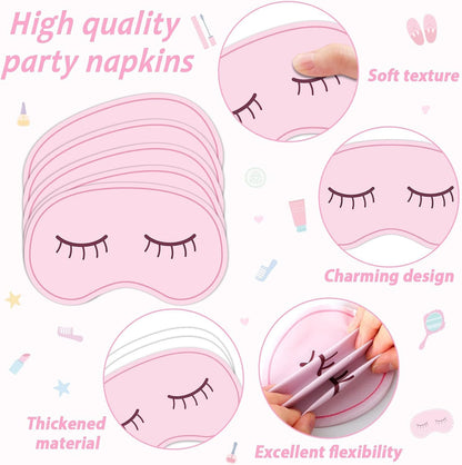 200 Pcs Spa Party Decorations Spa Paper Plates Napkins Pink Sleepover Tableware Dinnerware Set Dinner Dessert Plates Slumber Party Supplies for Girls Makeup Birthday Pajama Parties Favors Table Decor