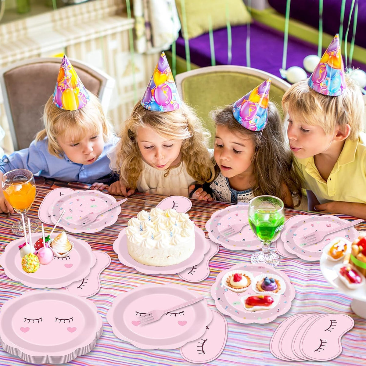 200 Pcs Spa Party Decorations Spa Paper Plates Napkins Pink Sleepover Tableware Dinnerware Set Dinner Dessert Plates Slumber Party Supplies for Girls Makeup Birthday Pajama Parties Favors Table Decor